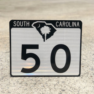 S.C. Road Sign 50 Black